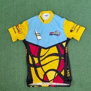 Voler Delaware Chapter MS 150 Bike Tour Multicolored Zip Up Cycling Jersey Sz Me